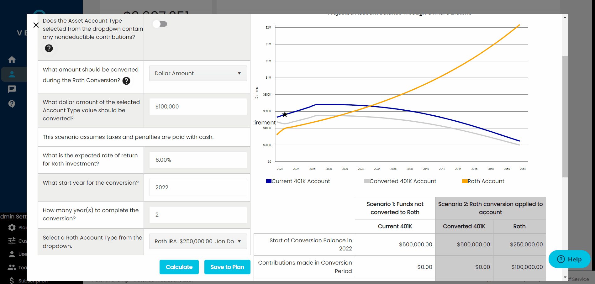 Roth Conversion Calculator WealthCentral Support